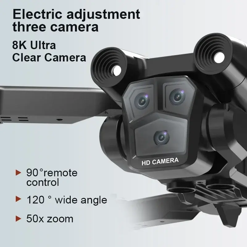 مروحية رباعية قابلة للطي بكاميرا ثلاثية عالية الدقة ، تصوير جوي 4K ، طائرة بدون طيار صغيرة واي فاي 5G ، عقد ارتفاع FPV UAV ، بيع المئزر ، M4 ،