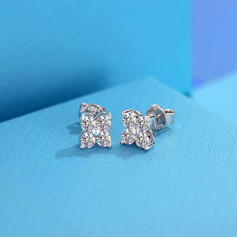3Mm 4-Stone Moissanite Sieraden Set Voor Vrouwen D Kleur Lab Diamant Stud Oorbellen Pandant Ketting Met Gra Certificaten 925 Zilver