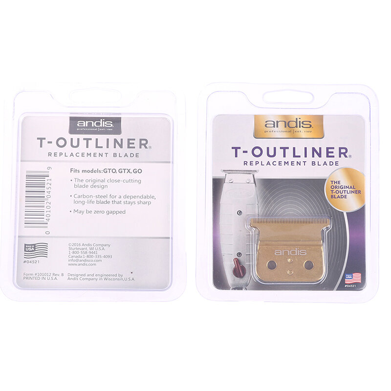 T-Outliner substituição lâmina definida para aparador de cabelo elétrico, aço e plástico, detalhe aparador, apto para ANDIS GTX