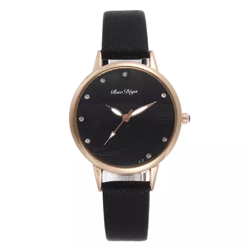 Женские кварцевые часы с кожаным ремешком, элегантные модные роскошные повседневные часы с простым дизайном и циферблатом, 2024