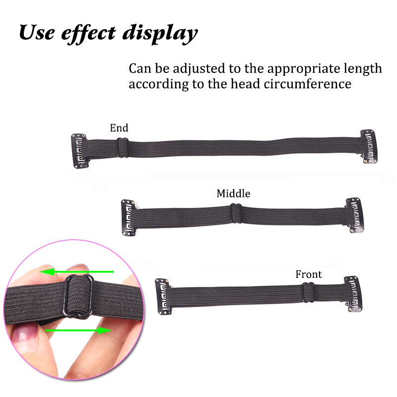 BB Belt For Face Lift Black Stretching Straps For Lift Eyes Invisible Elastic Belt For Hair 1.5Cm Wide Lifting Belts With Clips