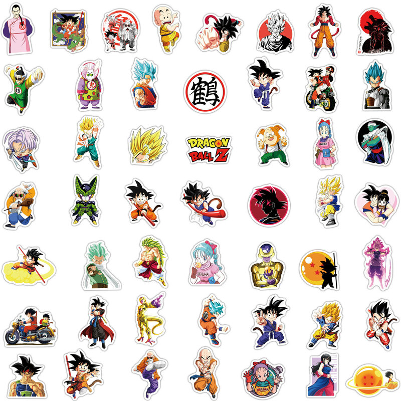 10/50/100Pcs Anime Dragon Ball Stickers per bambini Graffiti Skateboard Laptop bottiglia d'acqua moto Cartoon Sticker Toy decalcomanie