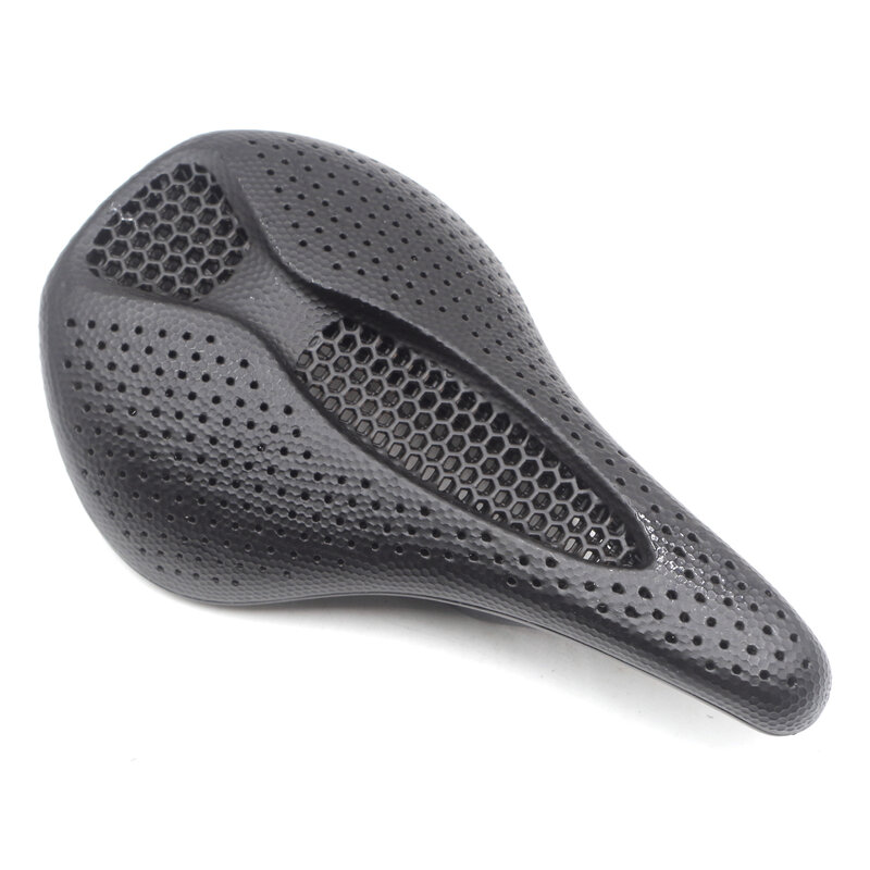 Sadel Sepeda Dicetak 3D Karbon 143Mm untuk Pria Wanita TT Triathlon Road MTB Tempat Duduk Sepeda Gunung Penutup Sadel Sepeda 3D Kerikil Lembut