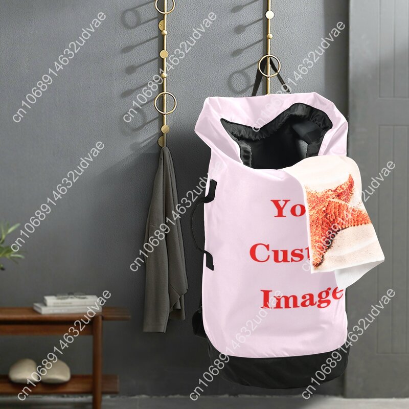 Большой нейлоновый стиральный мешок рюкзак с индивидуальным рисунком, стирка, органайзер для грязной одежды, стирка, сумка на шнурке для дома