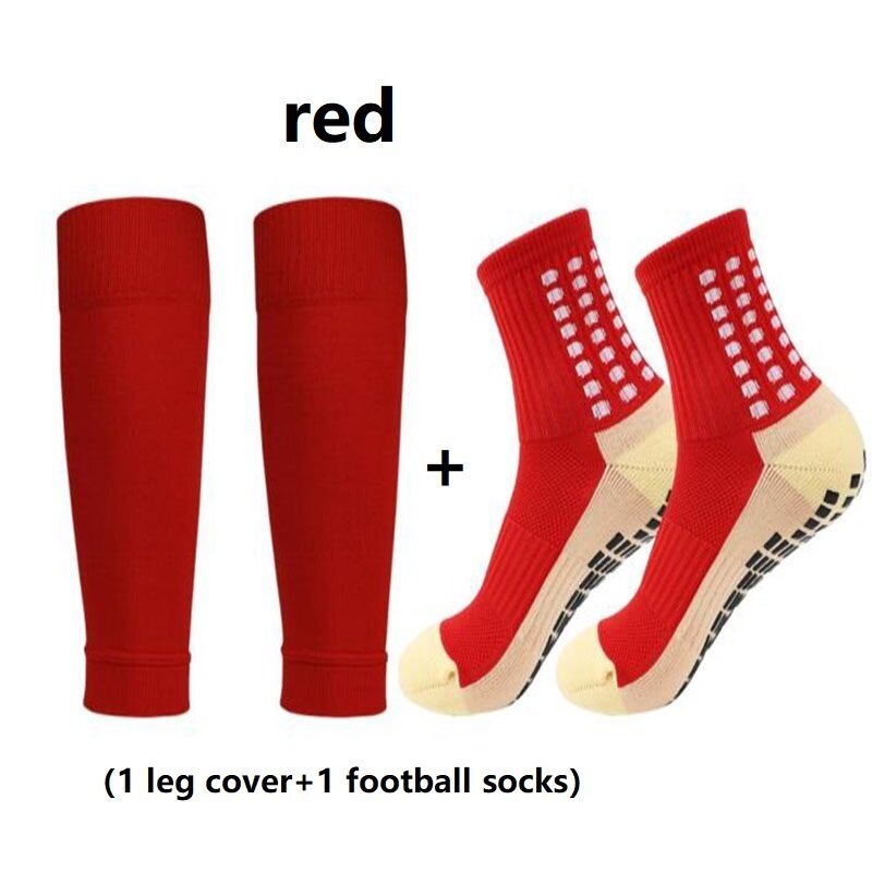 1 Set kaus kaki pelindung sepak bola pria wanita, sarung pelindung kaki Anti Slip, kaus kaki olahraga basket tenis sepak bola