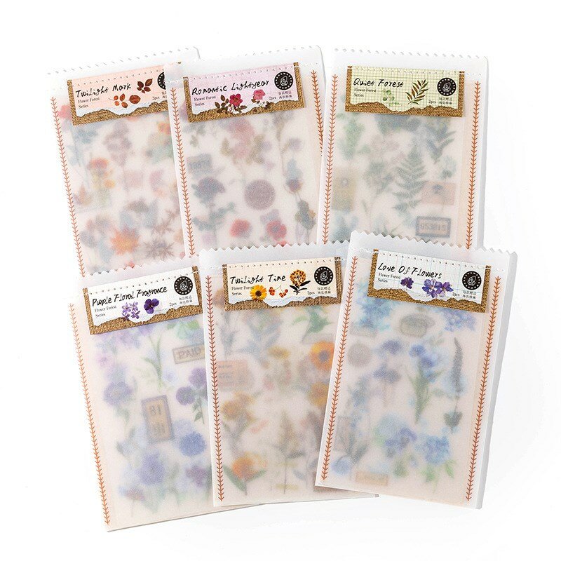 4 Sheets Vintage Rub On Transfers Plant Stickers Flower Deco Sticker For Crafts Fabric Journaling Dairy Scrapbooking Planners