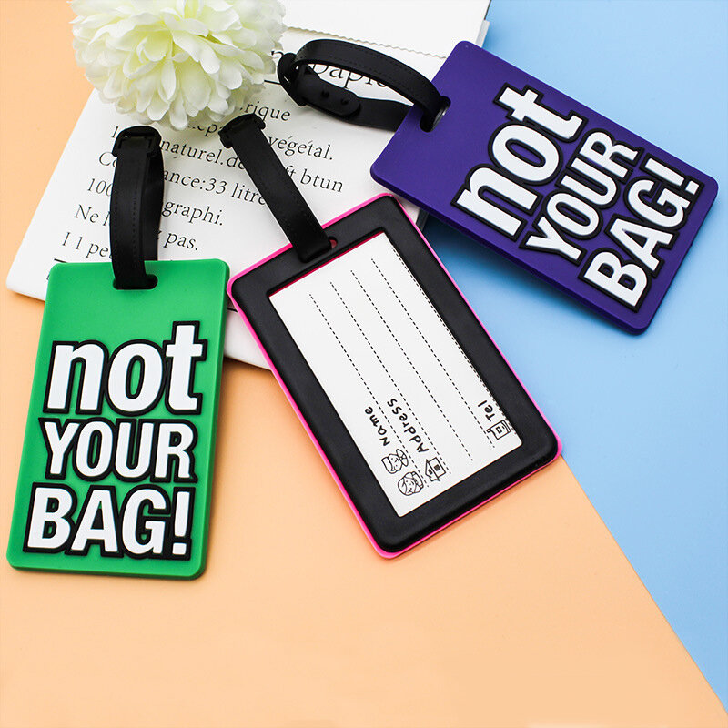1 pz etichette per bagagli in PVC accessori da viaggio valigia in Silicone tag Fashion Style Silicone portatile etichetta da viaggio ID porta indirizzo
