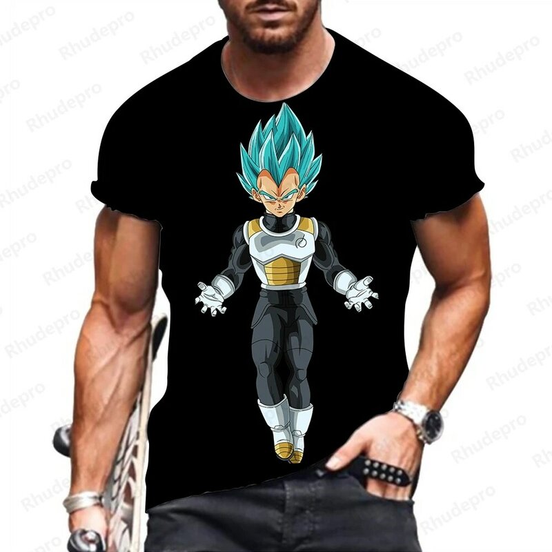 Odzież męska Essentials Dragon Ball Z Goku Super Saiya męska koszulka stylowe topy nowe 2023 modne koszule Vegeta Y2k Z krótkim rękawem