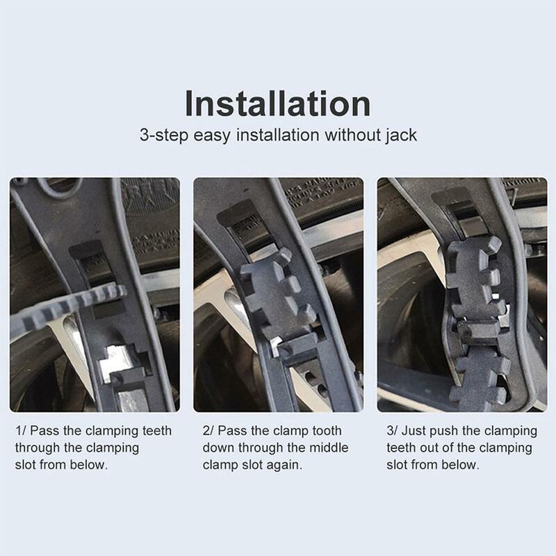 1/4/8pcs Car Anti-skid Mud Chain Universal Quick Installation Without Jack Emergency Non-slip Chain Auto Tires Accessories