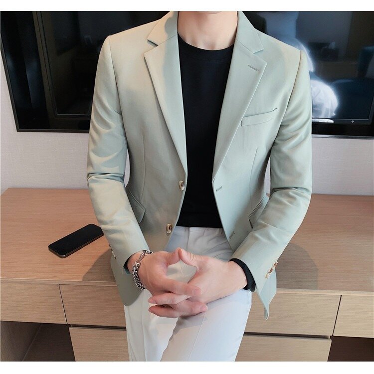 남성용 트렌디하고 다용도 세트 재킷, 한국어 버전