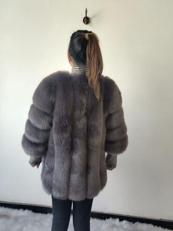 Новинка 2024, Элегантная куртка из искусственного лисьего меха, женская зимняя модная куртка из искусственного лисьего меха, женские теплые пальто из искусственного лисьего меха для дам