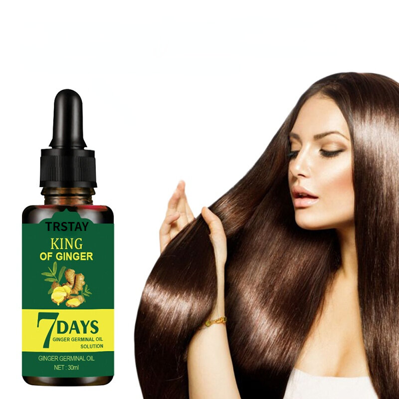 30ml di olio essenziale per la cura dei capelli allo zenzero 7 giorni migliora l'ambiente del cuoio capelluto trattamento per la perdita dei capelli olio essenziale per la cura della crescita dei capelli TSLM1
