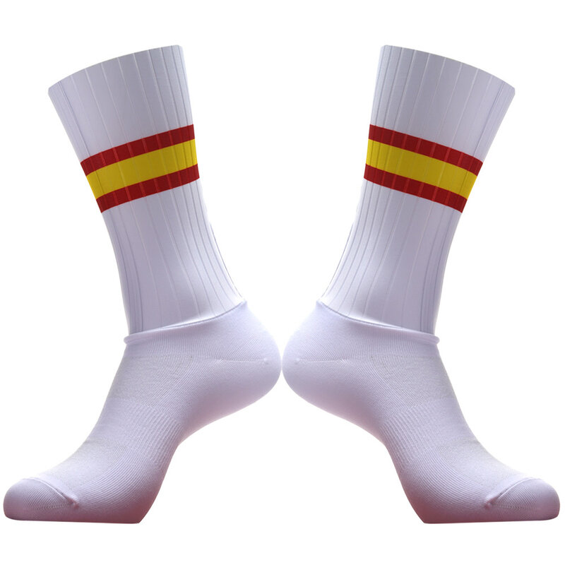 Team Aero Cycling 2024 Striped Pro Socks Non-Slip Seamless Silicone Running Sports Road Bike Socks