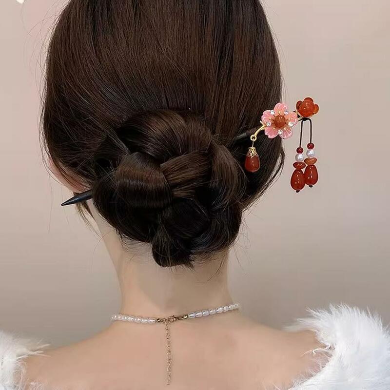 Hairpin retrô estilo chinês para mulheres, elegante cabelo de metal, headwear para senhoras, acessórios antigos hanfu, presentes de ano novo