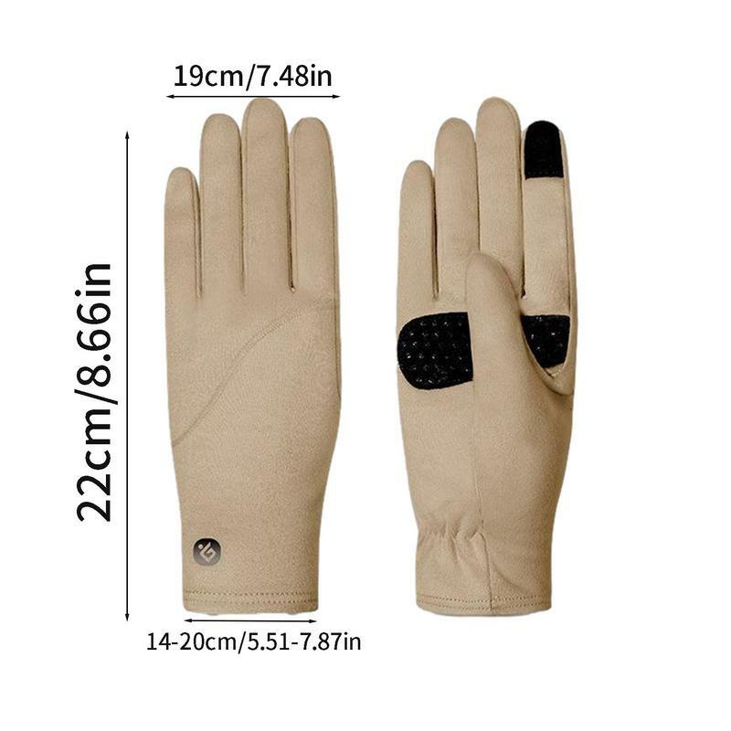 Guanti invernali morbidi guanti sportivi caldi e accoglienti guanti da guida Touchscreen antiscivolo con dita sensibili guanti elasticizzati per il freddo