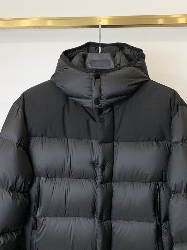 Chaqueta larga de plumón con capucha, abrigo holgado con cremallera, color sólido, cálido y cómodo, novedad de invierno, 2023, 1221