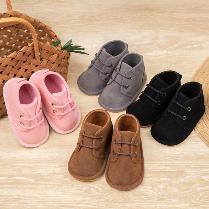 Zapatos de algodón para bebés y niñas, calzado cálido antideslizante de suela suave de goma, para primeros pasos de 0 a 18 meses, para Otoño e Invierno