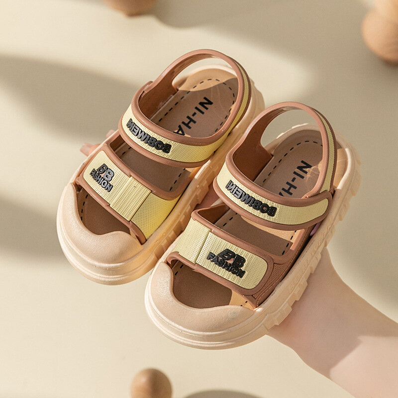 Sandal bayi mode terbaru 2024 sandal anak laki-laki perempuan sepatu Botton lembut jalan pertama sepatu bayi musim panas