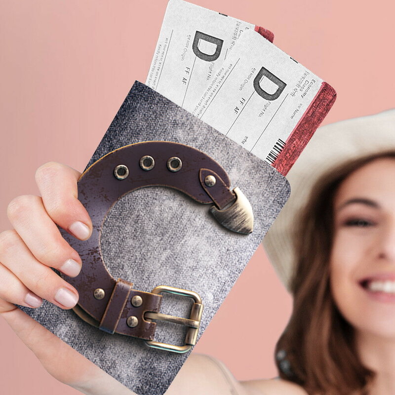 Capa de passaporte avião mulher viagens casamento passaporte cobre titular moda presente de casamento corrente carta padrão bilhetes de ar para cartões