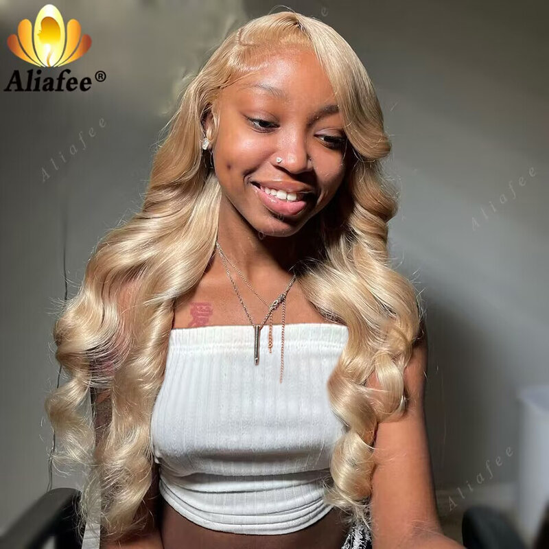 Honey Blonde Body Wave 13X6 Wig Frontal renda transparan prepked Highlight berwarna 13X4 renda depan Wig rambut manusia untuk wanita