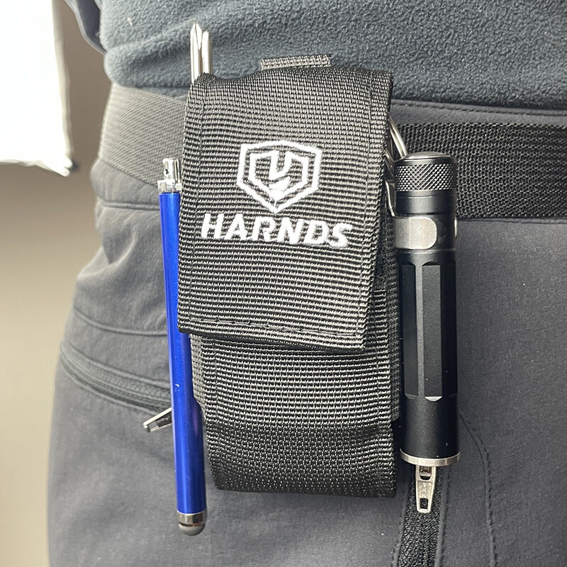 Harnds AK4011ปลอกไนลอนแบบ Ballistic พร้อมคลิปหนีบเข็มขัดซองเครื่องมืออเนกประสงค์พร้อมแผงยืดหยุ่นด้านข้างกระเป๋ามีดเครื่องมือ EDC