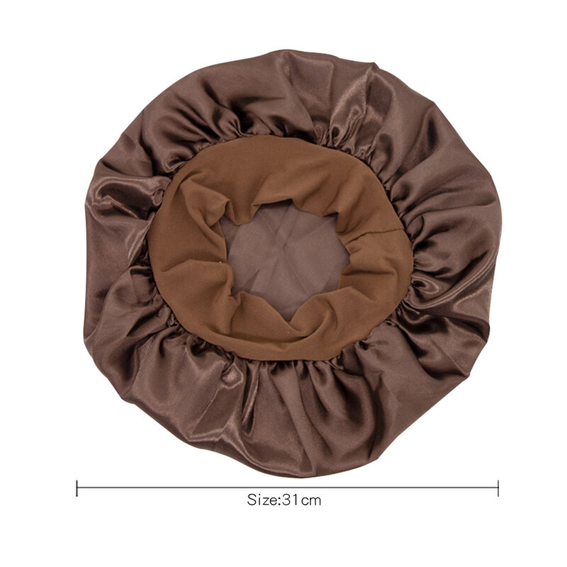 Confortável Wide Silk Satin Sleeping Hat para mulheres, Cap Cuidados com o cabelo, Chapéu de dormir para senhora, Chapéu de cabelo para cabelo