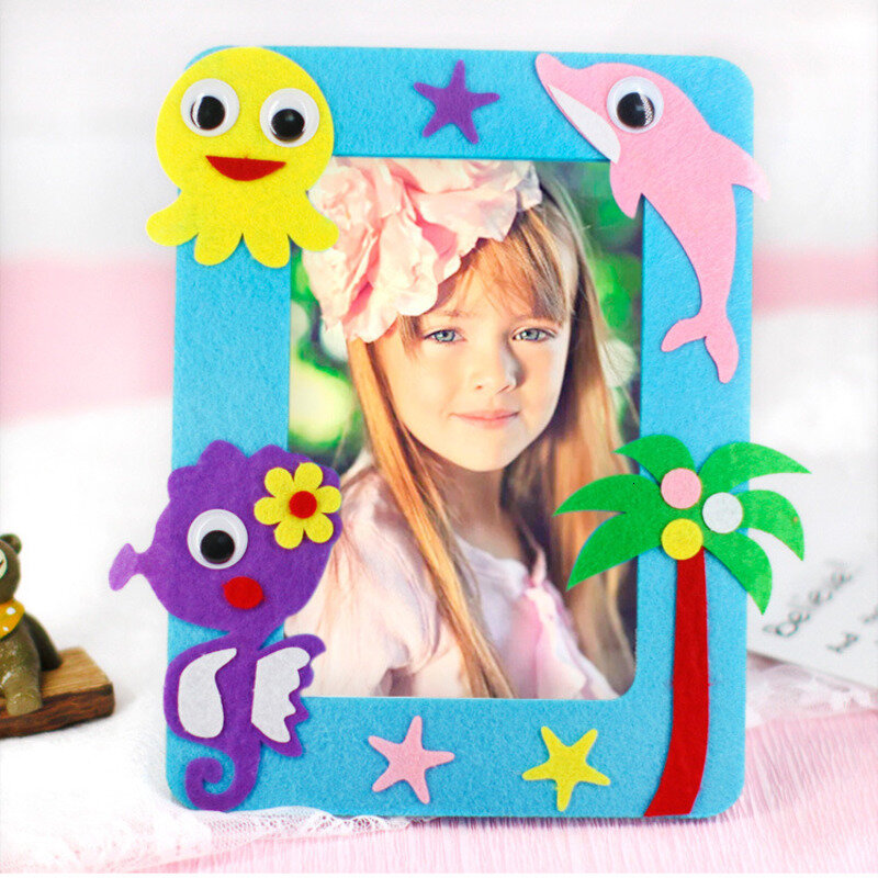 Diy não-tecido quadro de imagem 3d photo frame crianças não-tecido adesivos feitos à mão diy brinquedos pacote material artesanato brinquedos