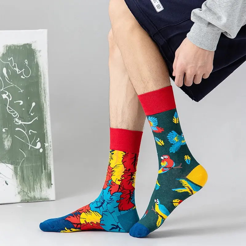 New fashion socks, spring and summer ab socks, color contrast socks, cute Japanese mid-tube socks