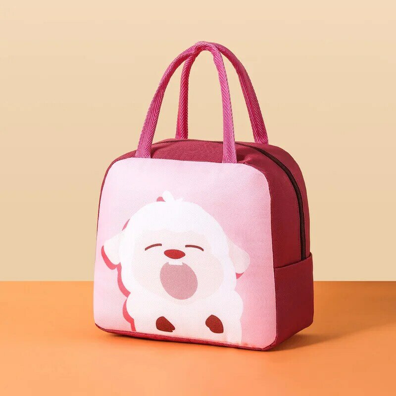 Cartoon Animal Fruit Lunch Bag, isolamento térmico bonito das crianças, lancheira escolar, sacos de armazenamento, saco de piquenique ao ar livre, novo