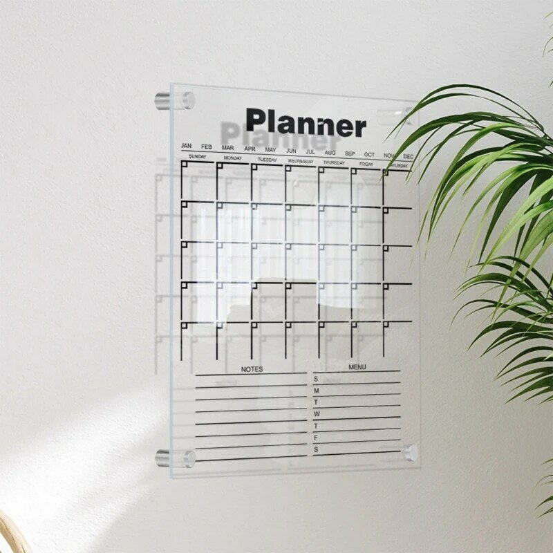 Calendario acrilico da parete con hardware montaggio con pennarello cancellabile a secco Dropship settimanale mensile