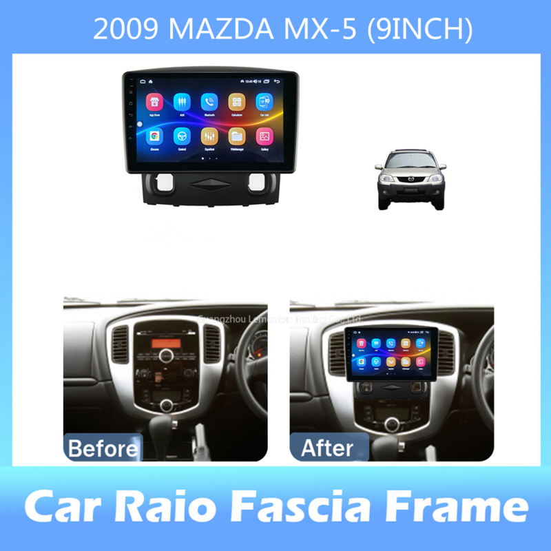 9-inch 2din Car Radio Dashboard ForMAZDA MX-5 2009 Stereo Panel, For Teyes Car Panel With Dual Din CD DVD Frame