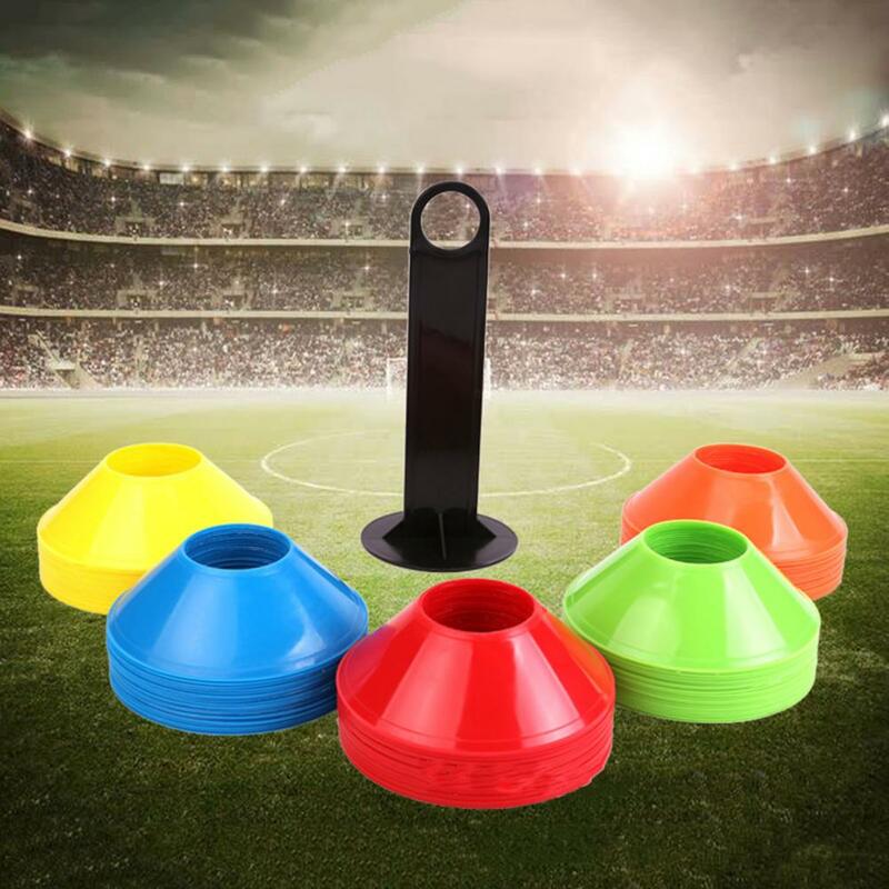 1/50pcs Soccer Training Cones with Mesh Bag Soccer Training Sign Dish Cones Marker Discs Marker Bucket Football Training Discs