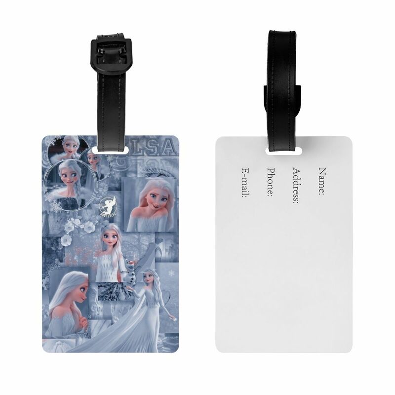 Tag bagasi putri Frozen untuk tas koper perjalanan sampul privasi kartun nama kartu ID