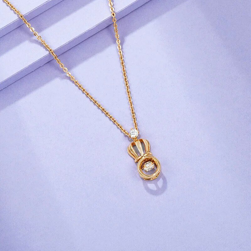 Real 18k colar de ouro diamante pedra preciosa pingente colares para mulheres vintage batendo coração coroa jóias finas
