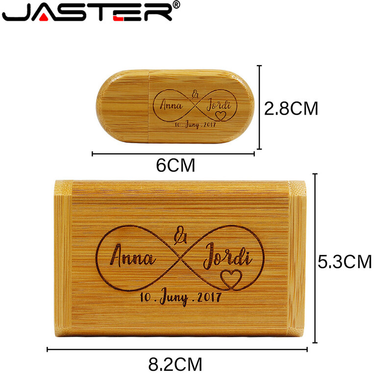 محرك أقراص فلاش USB 2.0 من JASTER 10 قطعة/الوحدة محرك أقراص فلاش 64 جيجابايت بشعار مخصص خشبي مجاني عالي السرعة ذاكرة 128 جيجابايت هدية إبداعية قرص U