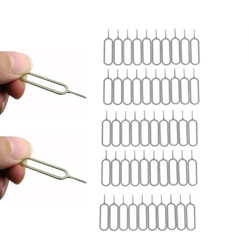 100/1 Stuks Sim Kaart Lade Opening Pin Gereedschap Ejector Naaldsleutel Voor Iphone Samsung Sim Kaart Vervangingssleutel Voor Alle Mobiele Telefoons