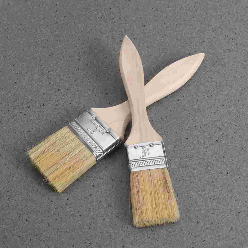 Pinceles de pintura con mango de madera, cepillos de pintura para madera y muebles, fácil de limpiar, limpieza de madera