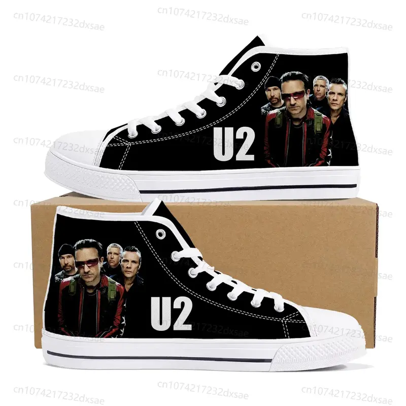 U2 Rock Band Fashion punk High Top High Quality Sneakers Men Women Teenager Canvas Sneaker Casual Couple Shoes Custom Shoes