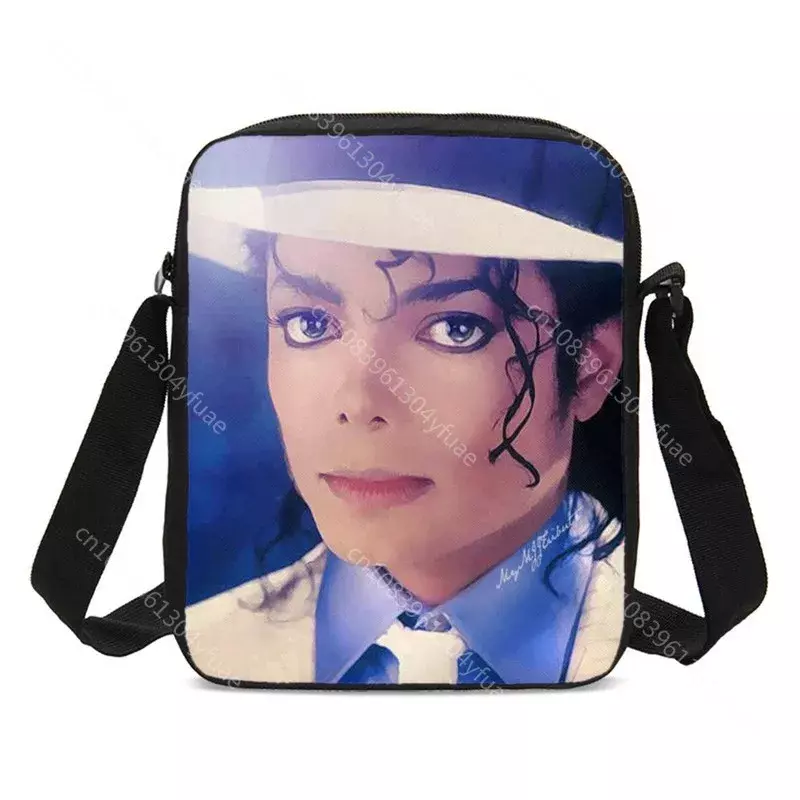 Bolso cruzado con estampado 3D de Michael Jackson para niños y niños, bandolera pequeña para la espalda al colegio