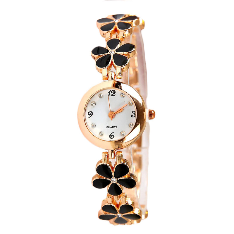 Jam tangan kecil modis wanita 2023 gelang bunga berlian imitasi mewah gelang jam tangan baja tahan karat jam wanita relogio feminino