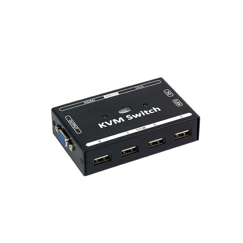 Hybrydowy przełącznik KVM 2 w 1 wyjście VGA HDMI sharer komputer host monitor udostępnij klawiatura USB mysz drukarka