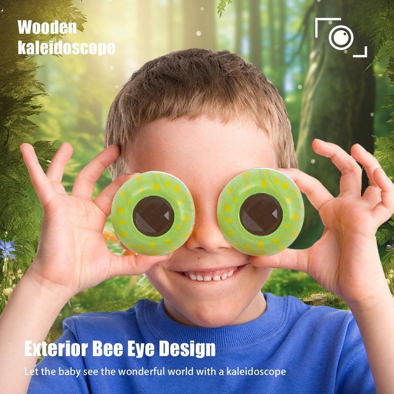 Kaléidoscope portable en bois pour enfants, télescope mignon pour enfants, pièce plus lente, naturel, tout-petit, science