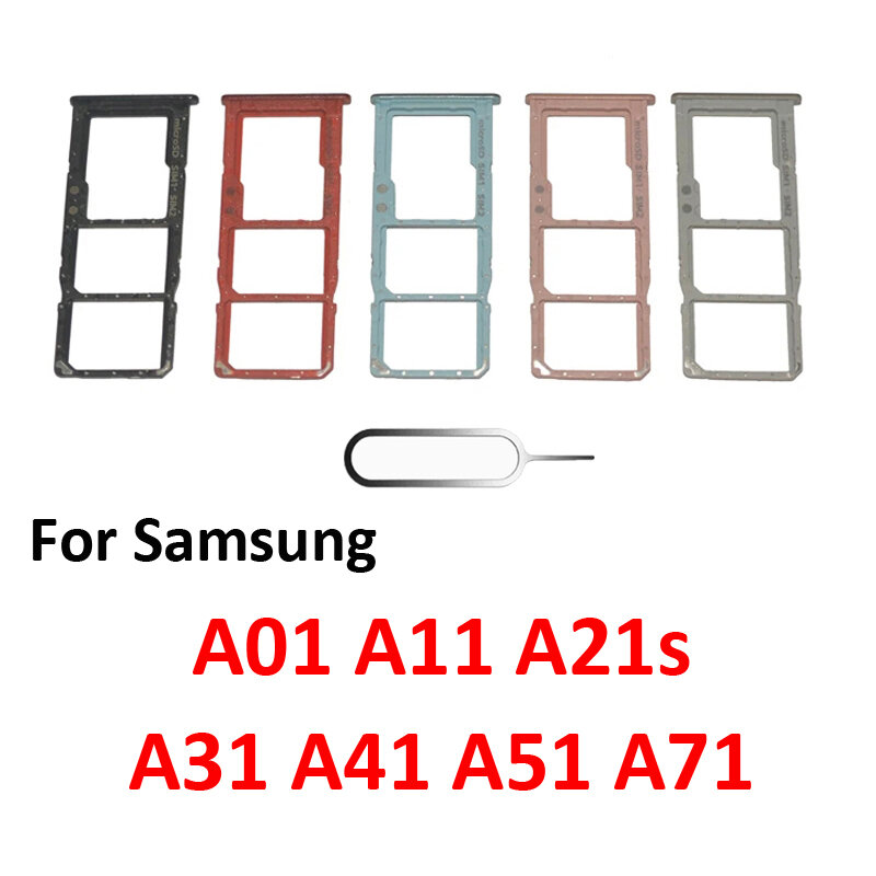 Sim Card Tray Slot For Samsung Galaxy A01 A11 A21s A31 A41 A51 A71 4G 5G Original Phone SIM Micro SD Card Chip Drawer Holder