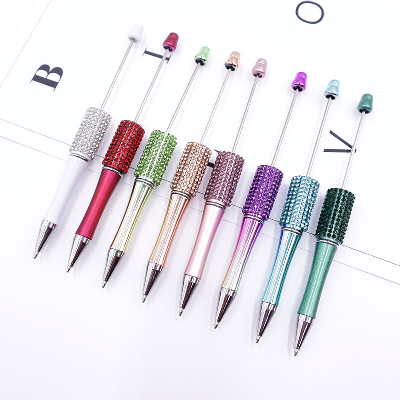 50pc Handmade Beaded DIY Ballpoint Pen Luxury Diamond Beadable Pens Cute School Office Supplies Stationery Wholesale Pens