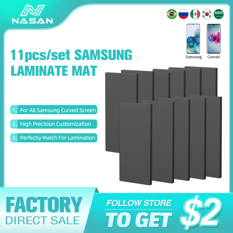 NASAN-Tapis de moule de laminage pour Samsung S8, S9, S10, S20, S20U, S23U, Note10, écrans incurvés, plastifieuses LCD, tampon noir pour machines OCA