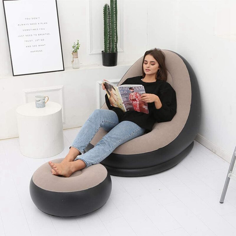 2 Teile/satz Faul Aufblasbare Sofa Couch + Pedal Verdickt Outdoor Strand Hause Wohnzimmer Freizeit Sofa Möbel Stühle