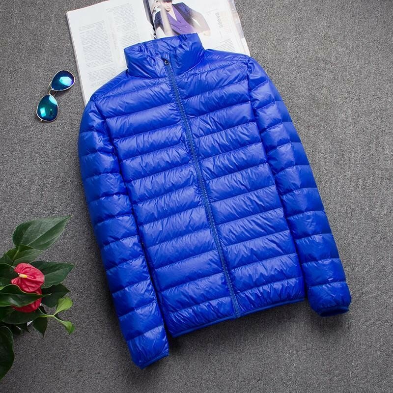 남성용 얇은 다운 재킷, 화이트 덕 다운 초경량 재킷, 따뜻한 코트, 휴대용 외투, 가을 및 겨울, 신상