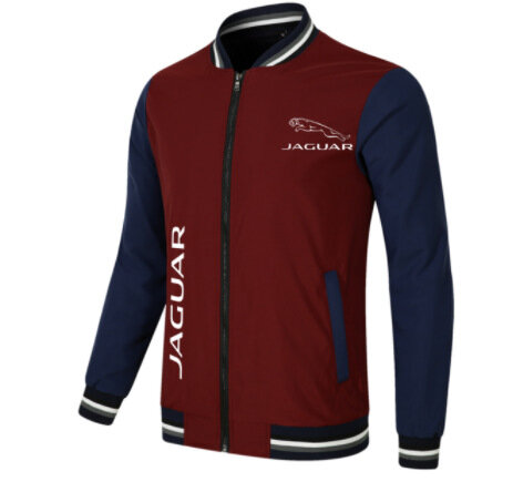 Новые мужские куртки для весны и осени, повседневные и свободные, с логотипом автомобиля Jaguar, спортивная Молния, бейсбольная куртка с цветной блокировкой