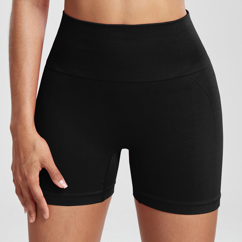 NORMOV-pantalones cortos de Yoga para mujer, Shorts de cintura alta para entrenamiento, Fitness, levantamiento de glúteos, Fitness, gimnasio, correr