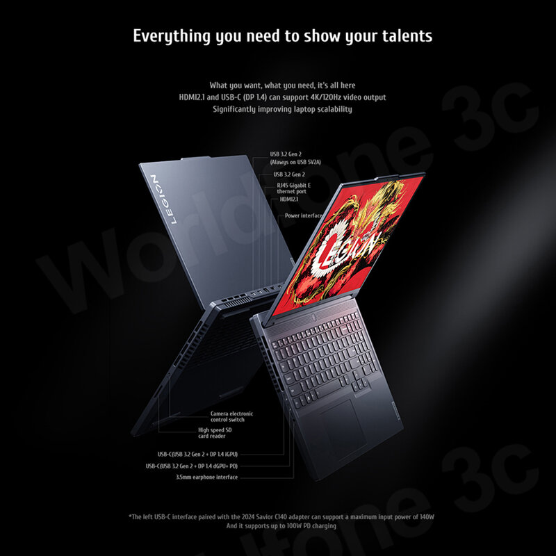 Lenovo-GeForce R7000P Gaming Laptop, 16-Screen, AMD, R7, 8845H, NVIDIA GeForce, RTX 4060, RAM 16GB, 1T, DDR5, 165Hz, Notebook, PC, 2024